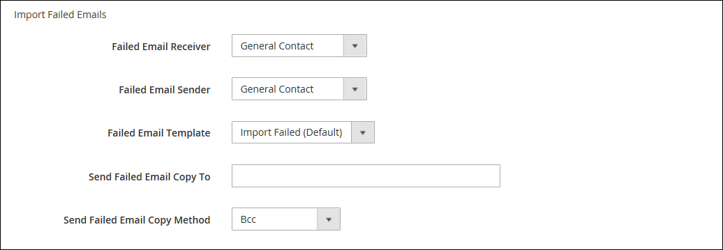 Datenimport - E-Mail-Kopiermethode für fehlgeschlagene Importe