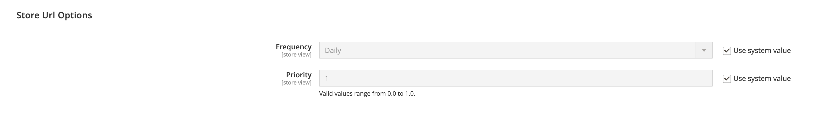 Katalogkonfiguration - XML-Sitemap-Speicherurl