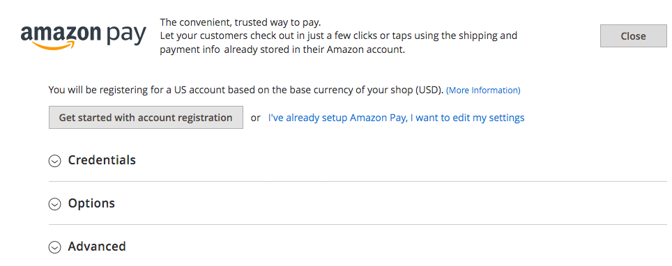 Vertriebskonfiguration - Amazon Pay