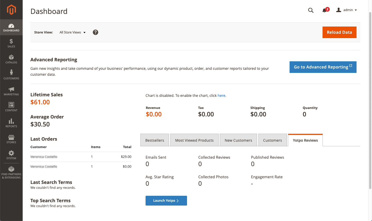 Commerce Admin - Yotpo starten